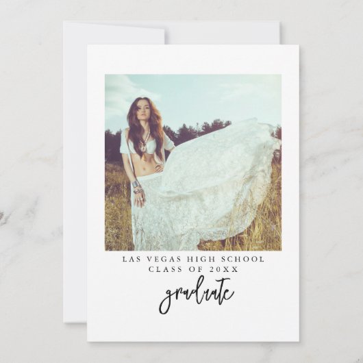 Ze deed het Afstuderen Fotoparty uitnodiging (Achterkant)