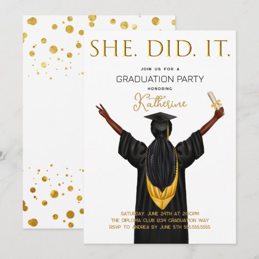 Ze deed het Afstuderen Kaart (Voorkant / Achterkant)