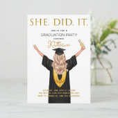 Ze deed het Afstuderen Kaart (Staand voorkant)