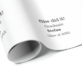 Ze deed het afstuderen naamklasse van 20XX tekst t Cadeaupapier (Rol Hoek)