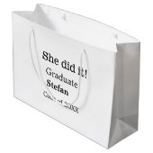Ze deed het afstuderen naamklasse van 20XX tekst t Groot Cadeauzakje (Achterkant Gekanteld)