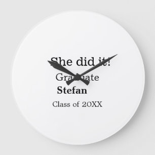 Ze deed het afstuderen naamklasse van 20XX tekst t Grote Klok