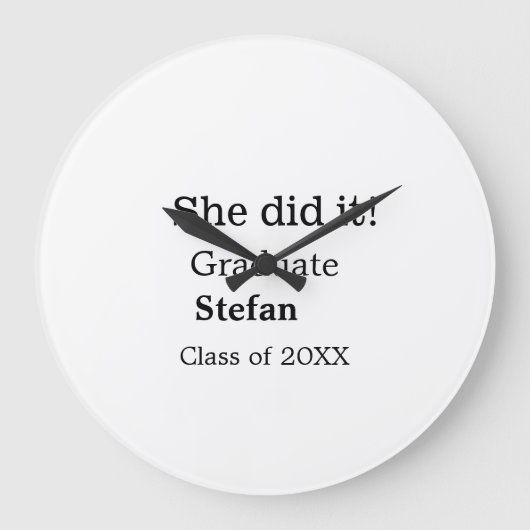 Ze deed het afstuderen naamklasse van 20XX tekst t Grote Klok (Voorkant)