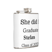 Ze deed het afstuderen naamklasse van 20XX tekst t Heupfles (Rechts)