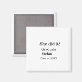 Ze deed het afstuderen naamklasse van 20XX tekst t Magneet (Voorkant / Achterkant)