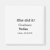 Ze deed het afstuderen naamklasse van 20XX tekst t Magneet (Voorkant)