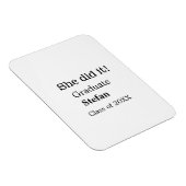 Ze deed het afstuderen naamklasse van 20XX tekst t Magneet (Rechterzijde)