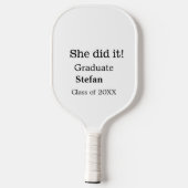 Ze deed het afstuderen naamklasse van 20XX tekst t Pickleball Paddle (Achterkant)