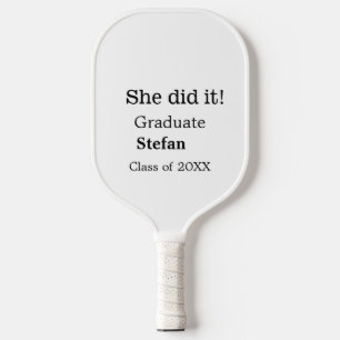 Ze deed het afstuderen naamklasse van 20XX tekst t Pickleball Paddle