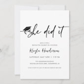 Ze deed het Afstuderen uitnodiging (Voorkant)