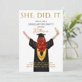 Ze deed het Afstuderen uitnodiging (Staand voorkant)