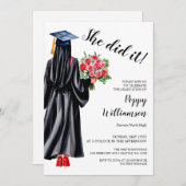 Ze deed het Afstuderen van de islamitische hijab-W Kaart (Voorkant / Achterkant)