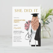 Ze deed het Afstuderen van de Nurse Medical School Kaart (Staand voorkant)