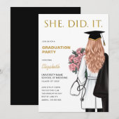 Ze deed het Afstuderen van de Nurse Medical School Kaart (Voorkant / Achterkant)