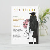 Ze deed het Afstuderen van de Nursing Medical Scho Kaart (Staand voorkant)