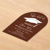 Ze deed het Bourgondisch Afstuderen Acryl Uitnodigingen (Laagn)