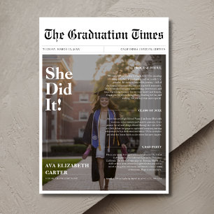 Ze deed het budget Afstuderen krantenfoto Kaart