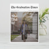 Ze deed het budget Afstuderen krantenfoto Kaart (Staand voorkant)