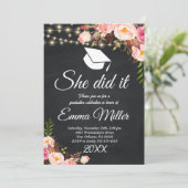 Ze deed het - Chalkboard Afstuderen Kaart (Staand voorkant)