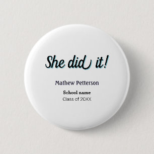 Ze deed het eenvoudig zwart klassiek moderne afstu ronde button 5,7 cm