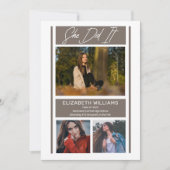 Ze deed het eenvoudige, minimalistische Afstuderen Aankondiging (Voorkant)