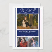 Ze deed het eenvoudige, minimalistische blauwe Afs Aankondiging (Voorkant)