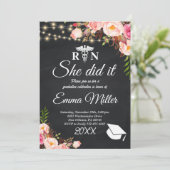 Ze deed het - Elegant Nursing School Afstuderen Kaart (Staand voorkant)