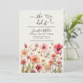 Ze deed het Floral Graduation Party aankondiging (Staand voorkant)