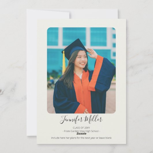 Ze deed het Floral Graduation Party aankondiging (Achterkant)