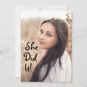 Ze deed het! Foto Afstuderen Aankondiging (Voorkant)