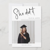 Ze deed het foto afstuderen kaart (Voorkant)