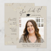 Ze deed het Foto Afstuderen kondiging Aankondiging (Voorkant / Achterkant)