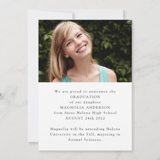 Ze deed het Foto Afstuderen kondiging Aankondiging (Achterkant)