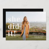 Ze deed het! Fotoklasse afstuderen van 2022 Aankondiging (Voorkant / Achterkant)