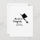 Ze deed het gefeliciteerd afstuderen voeg leerling briefkaart (Voorkant / Achterkant)