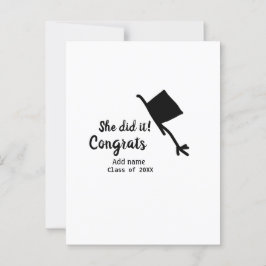 Ze deed het gefeliciteerd afstuderen voeg naam stu briefkaart