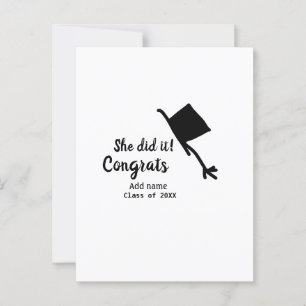 Ze deed het gefeliciteerd afstuderen voeg naam stu briefkaart