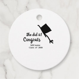 Ze deed het gefeliciteerd afstuderen voeg student  bedankjes labels