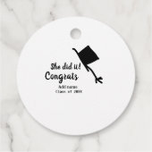 Ze deed het gefeliciteerd afstuderen voeg student  bedankjes labels (Achterkant)