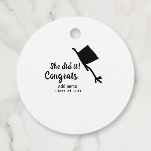 Ze deed het gefeliciteerd afstuderen voeg student bedankjes labels (Achterkant)