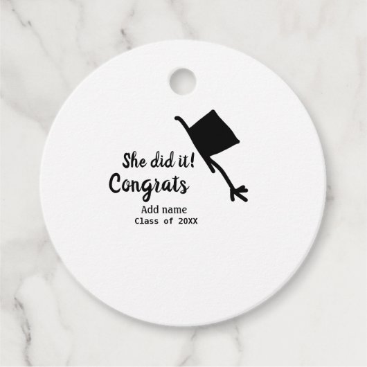 Ze deed het gefeliciteerd afstuderen voeg student  bedankjes labels (Voorkant)