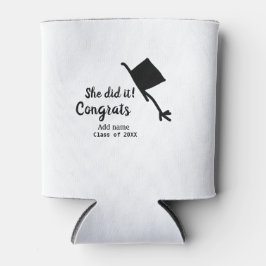 Ze deed het gefeliciteerd afstuderen voeg student  blikjeskoeler