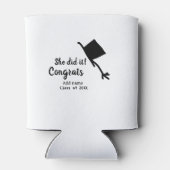 Ze deed het gefeliciteerd afstuderen voeg student  blikjeskoeler (Achterkant)