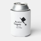 Ze deed het gefeliciteerd afstuderen voeg student  blikjeskoeler (Blikje Achterkant)