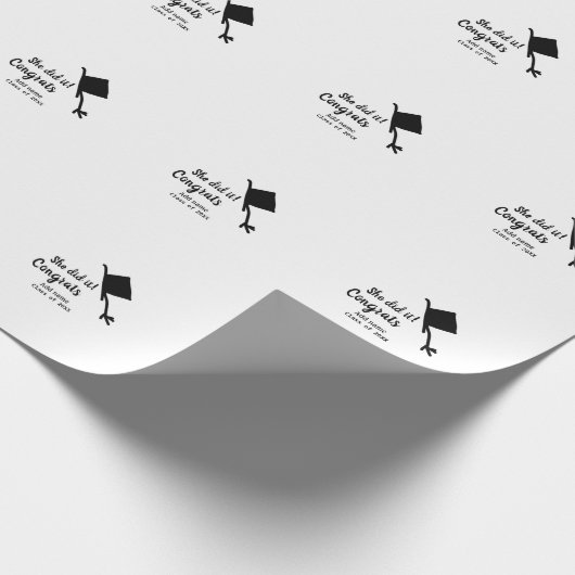 Ze deed het gefeliciteerd afstuderen voeg student  cadeaupapier (Hoek)