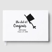 Ze deed het gefeliciteerd afstuderen voeg student gastenboek (Voorkant)