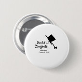 Ze deed het gefeliciteerd afstuderen voeg student  ronde button 5,7 cm (Voorkant /achterkant)