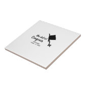 Ze deed het gefeliciteerd afstuderen voeg student  tegeltje (Zijkant)