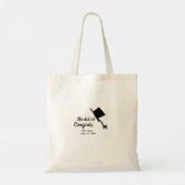 Ze deed het gefeliciteerd afstuderen voeg student  tote bag (Achterkant)