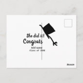 Ze deed het gefeliciteerd afstuderen voeg studentn briefkaart (Achterkant)